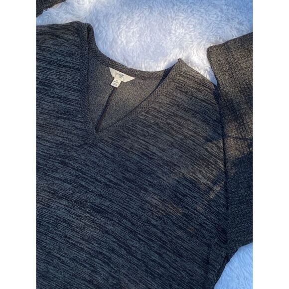 Terra & Sky SZ 2X Woman’s Black/Gray Long Sleeve V-Neck Blouse - Picture 8 of 8